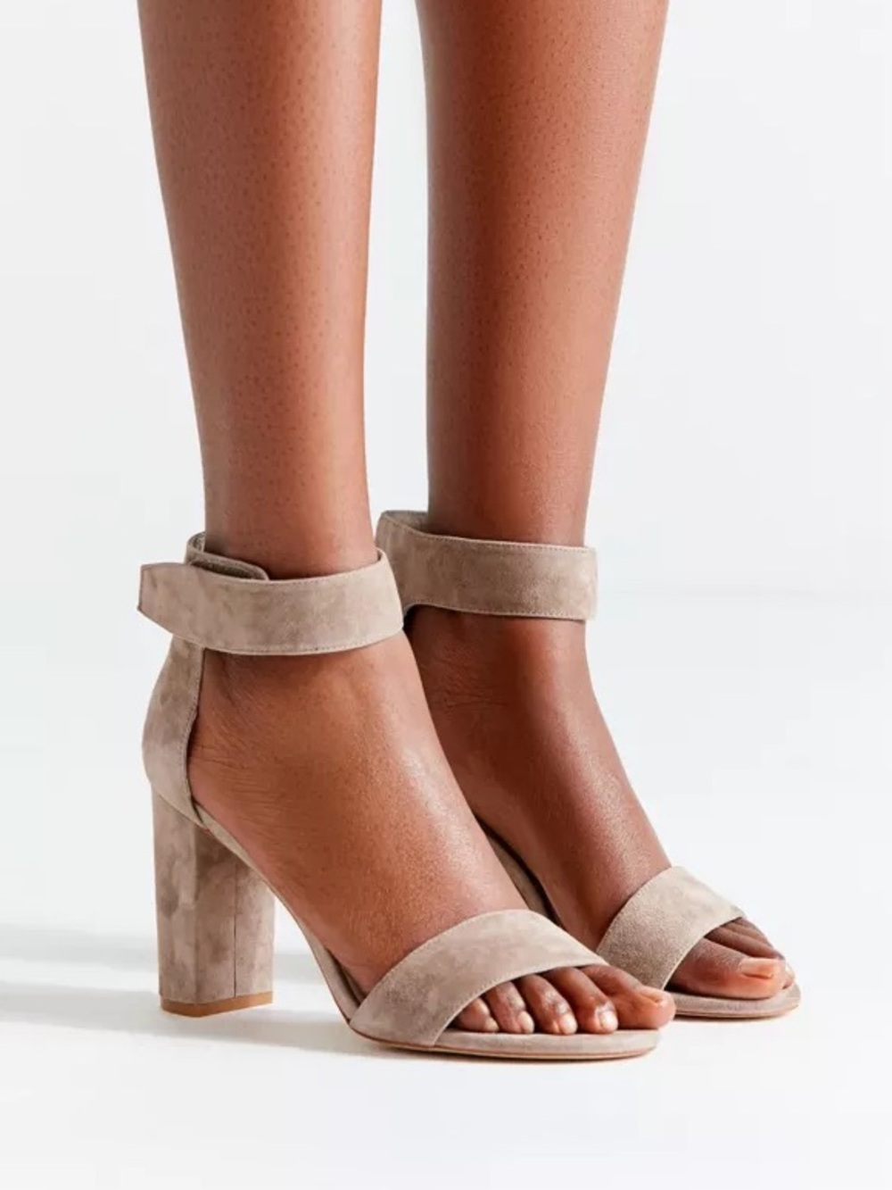 JEFFERY CAMPBELL Lindsay Ankle Strap Sandal Light Taupe Suede size 6.5